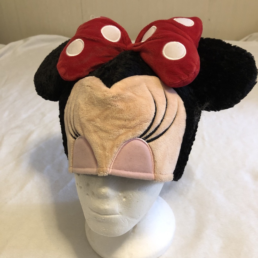 Minnie Mouse Hat Disneyland Adult Size Adjustable Plush Parts Whimsical,